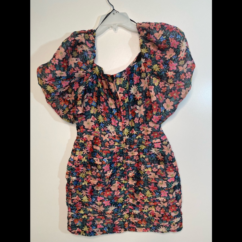 #40 C/MEO Black Garden Floral Mini Dress size M - Picture 5 of 11
